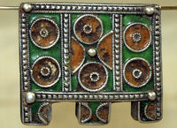 Antique Silver and Enamel Berber Pendant