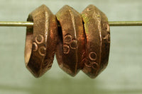 Traditional Hair Rings from Ethiopia with Coppery Finish