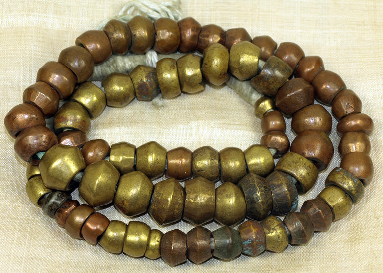 39 round large brass Beads, rustic copper brass beads ,Statement