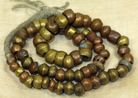 Strand of Antique Bronze and Brass Beads from Ethiopia