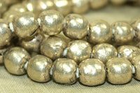 8mm Silver Color Round Beads from Ethiopia