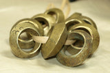 Heavy Cast Antique Brass & Bronze Hair Rings, Ethiopia