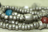 Old Ethiopian Silver Heishi and Glass Beads