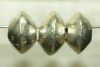 Shiny Silver Tone Bicone Bead from Ethiopia