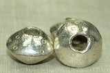 Shiny Silver Tone Bicone Bead from Ethiopia