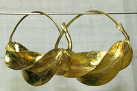 Traditional Fulani Brass Earrings, small rugged