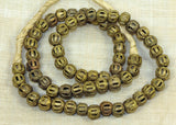 Strand of Small 9mm Brass Basket Beads from Ghana
