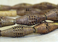 Strand of Traditional Brass Bicone Beads from Ghana