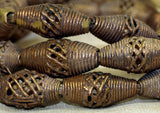 Strand of Small Traditional Brass Bicone Beads from Ghana