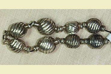 Old India Coin Silver Medium Spiral-Striped Rounds