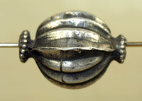 Antique Silver Fluted Bead from India