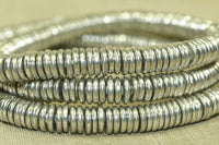 Solid silver color Heishi beads from India