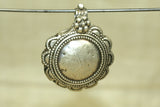 Vintage Silver Puffy Sun Pendant from India