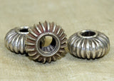 Antique Silver Fluted Beads from India