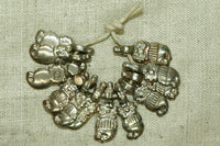 Set of 12 Silver Dangle Beads