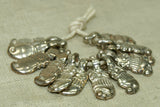 Set of 12 Silver Dangle Beads