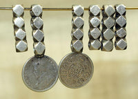 Set of Antique Silver Spacers from India