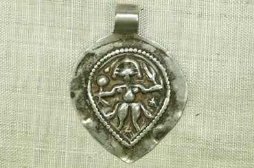 Old Silver Shiva Amulet from India
