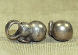 Solid Silver Drop with floral motif from India