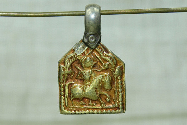 Small Hindu Rajasthani Rider Pendant from India