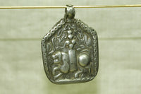 Large Antique Silver Goddess Durga Pendant