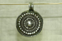 Antique Silver Disk Pendant from India