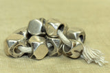 Antique Coin Silver cornerless cube Beads from India