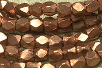 3mm Copper Cornerless Cube Beads from India