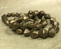 12mm Vintage bicone Brass Beads from Nagaland, India