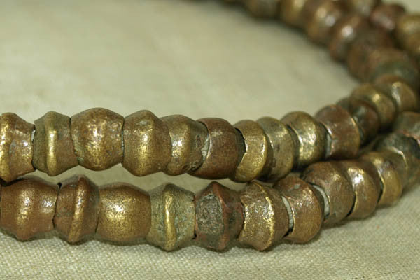 Vintage Irregular Bicone Brass Beads from India
