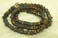 Vintage irregular bicone Brass/Bronze Beads from India