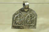 Unique Hindu Double Horse Deity Amulet from India