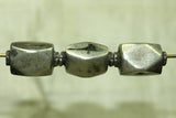 Large Silver Cornerless Cube Bead from India