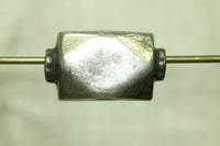 Large Silver Cornerless Cube Bead from India
