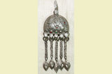Old Coin Silver Pendant with Dangling "Daggers"