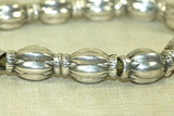 Fluted Vintage 1940s Silver Beads from India
