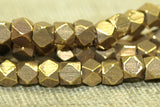 Tiny 2mm Brass Cornerless Cube Beads from India