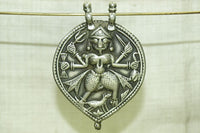 Impressive Antique Shiva Hindu God Silver Amulet