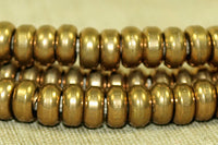 5mm Rounded Dark Brass Heishi Beads from India