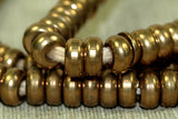 5mm Rounded Dark Brass Heishi Beads from India