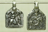 Vintage Silver Rajasthani Rider Amulets from India