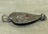 Antique Coin Silver Floral Pendant from India