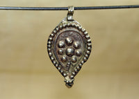 Antique Coin Silver Floral Pendant from India