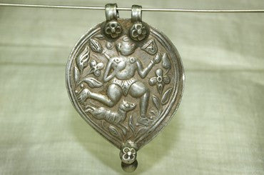 Large Old Silver Shiva/Bhairava Amulet from India