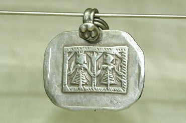 Old Silver Diety Amulet from India