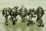 Set of Antique Fluted Silver Beads from India