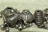 Set of Antique Fluted Silver Beads from India