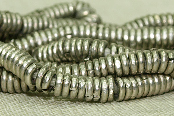 4mm Silver Heishi Beads from Kenya