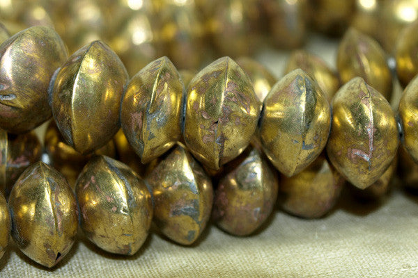 Medium Hollow Brass Saucer Beads from Mali