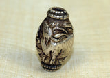 Large Nepalese Repousse Silver Water Buffalo Bead